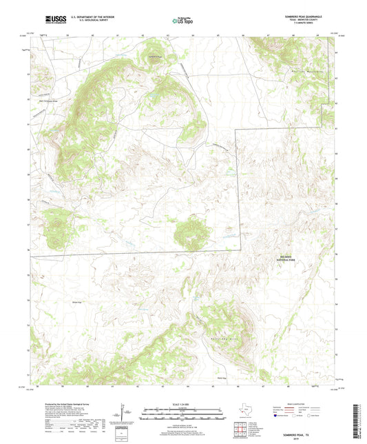 Sombrero Peak Texas US Topo Map Image