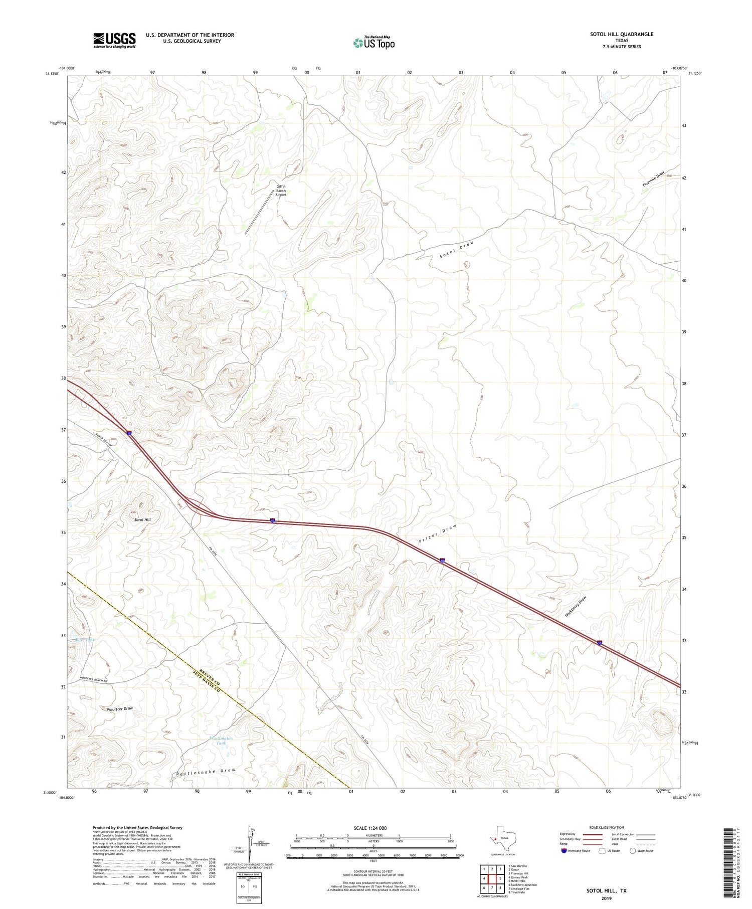 Sotol Hill Texas US Topo Map Image