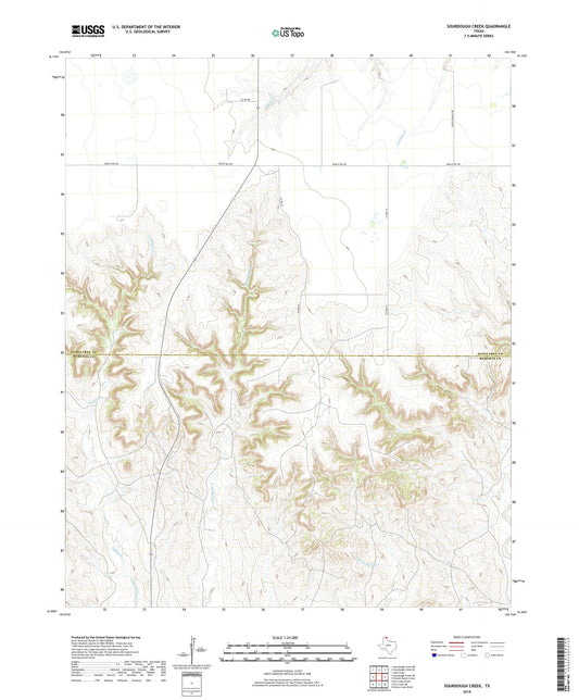 Sourdough Creek Texas US Topo Map Image