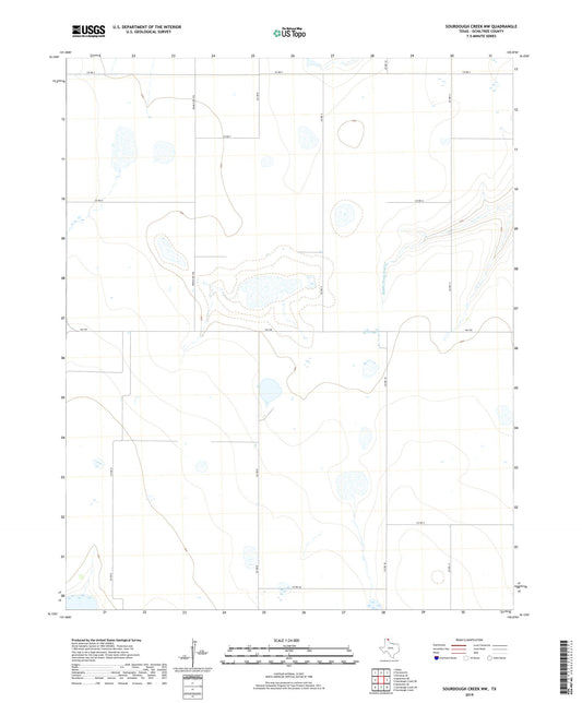 Sourdough Creek NW Texas US Topo Map Image