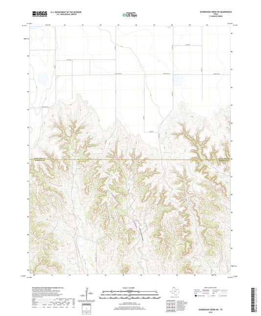 Sourdough Creek SW Texas US Topo Map Image