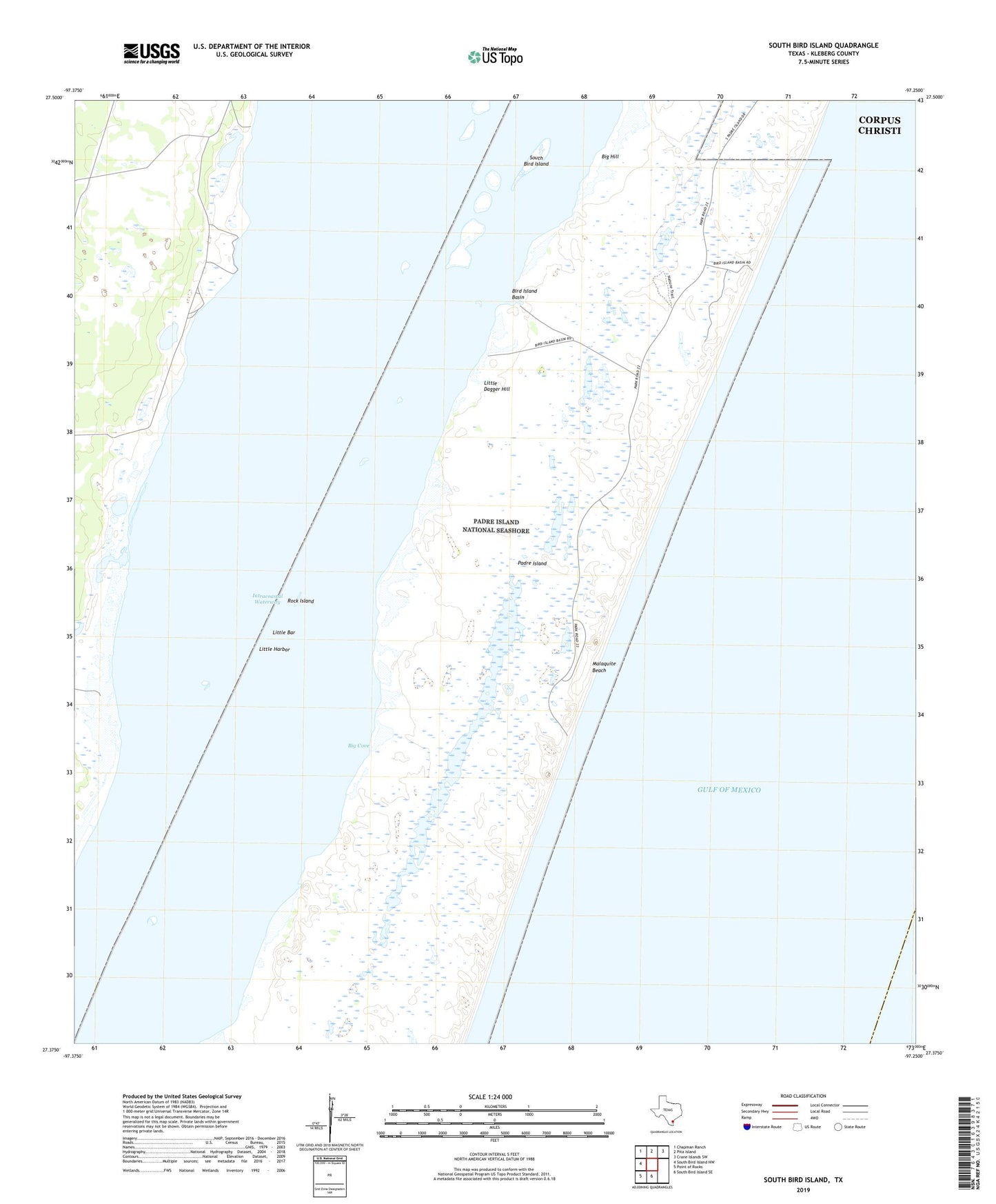South Bird Island Texas US Topo Map Image