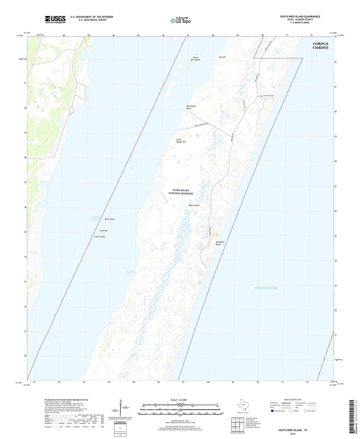 South Bird Island Texas US Topo Map Image