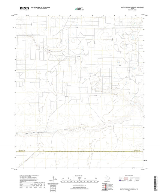 South Fork Sulphur Draw Texas US Topo Map Image