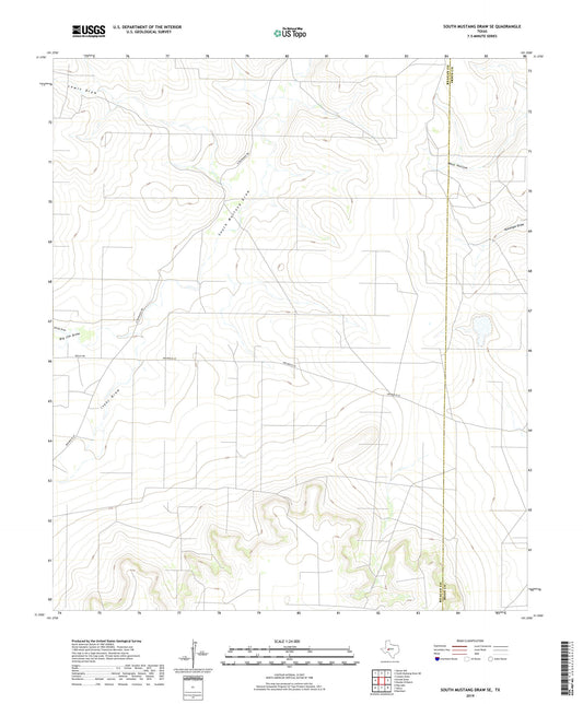 South Mustang Draw SE Texas US Topo Map Image
