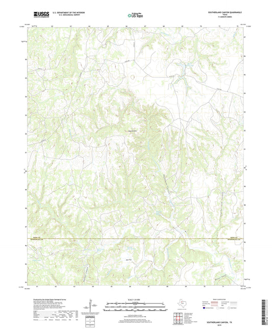 Southerland Canyon Texas US Topo Map Image