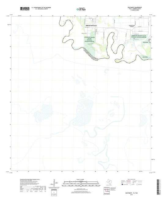 Southmost Texas US Topo Map Image