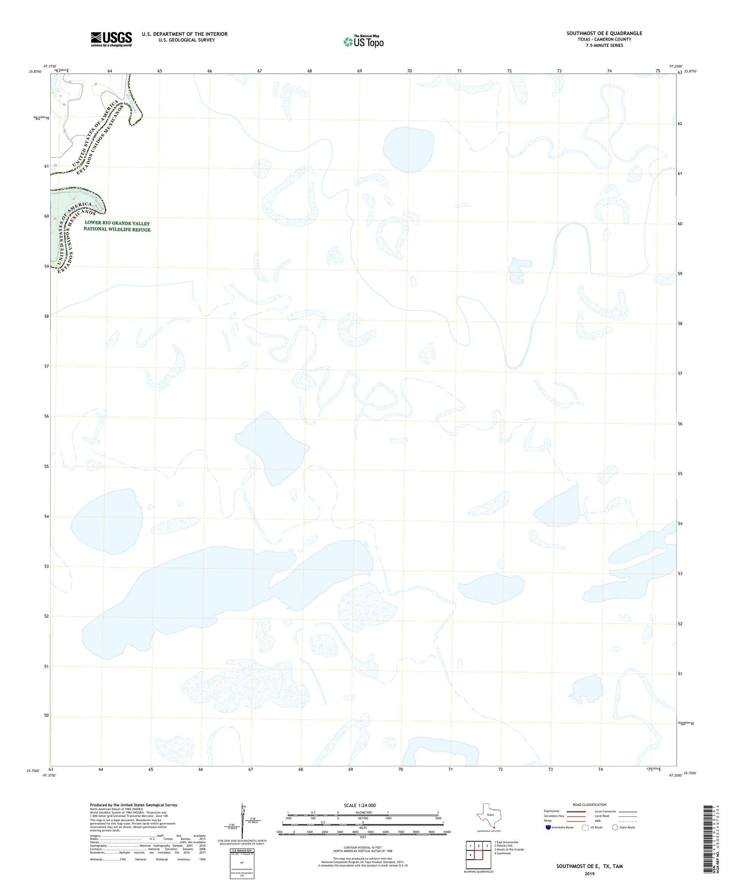 Southmost OE E Texas US Topo Map Image