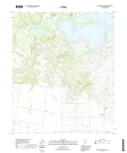 Southwest Lake Kemp Texas US Topo Map Image