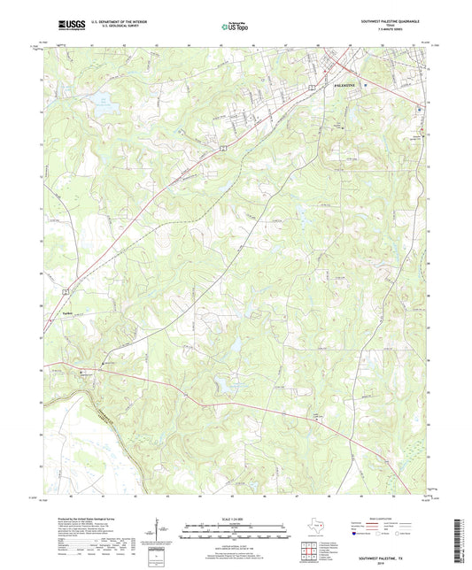 Southwest Palestine Texas US Topo Map Image
