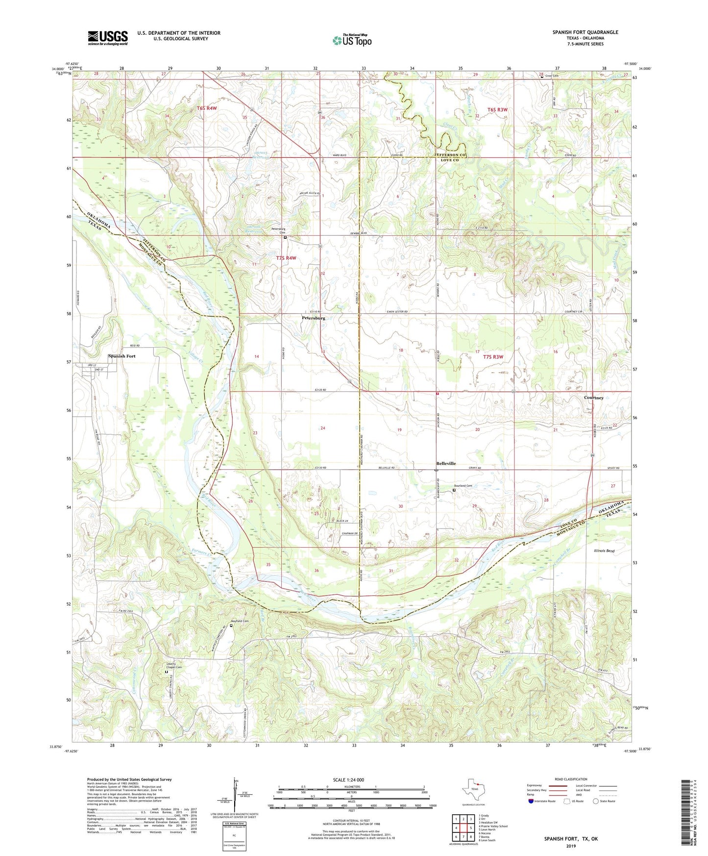 Spanish Fort Texas US Topo Map Image