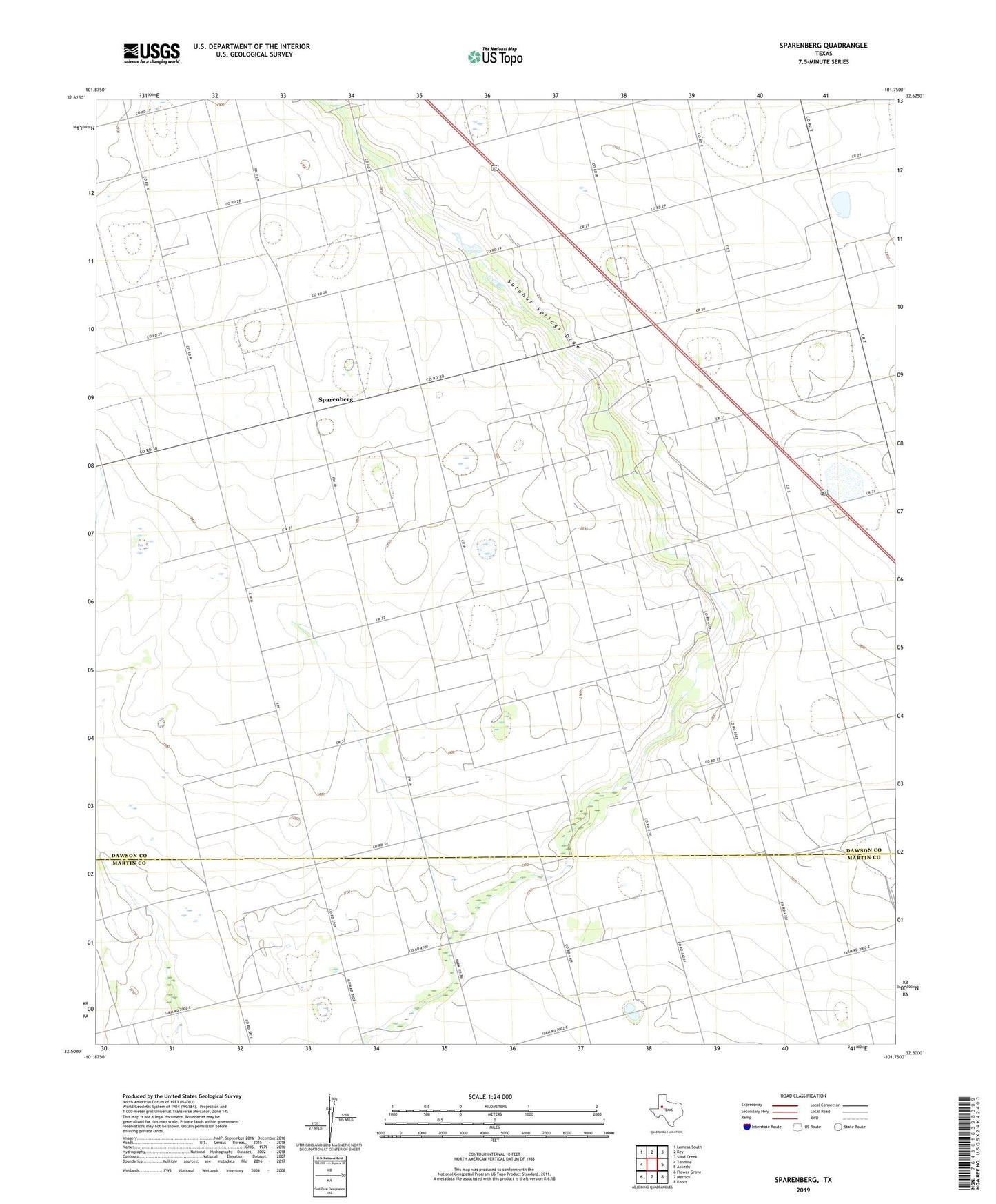 Sparenberg Texas US Topo Map Image