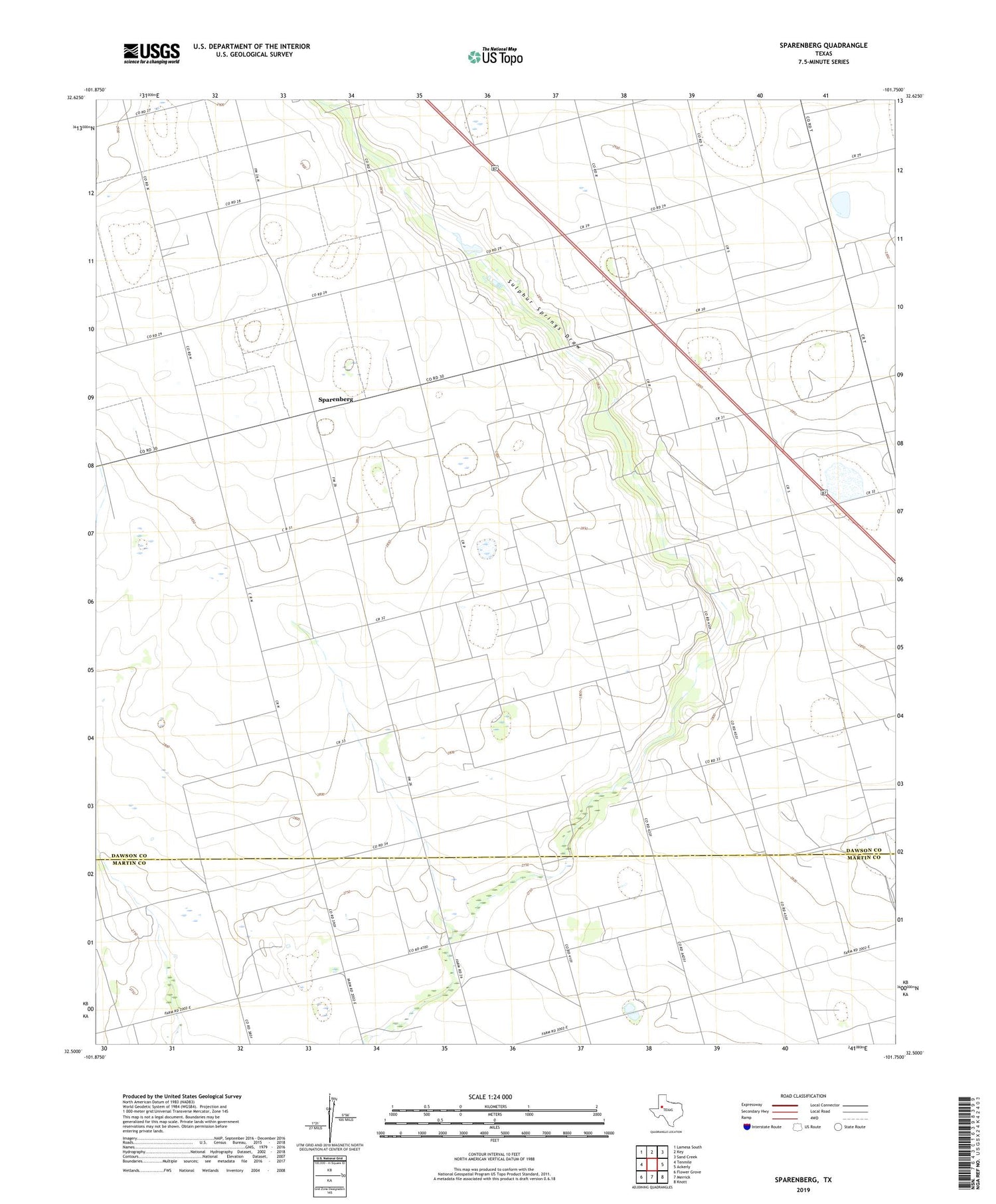 Sparenberg Texas US Topo Map Image