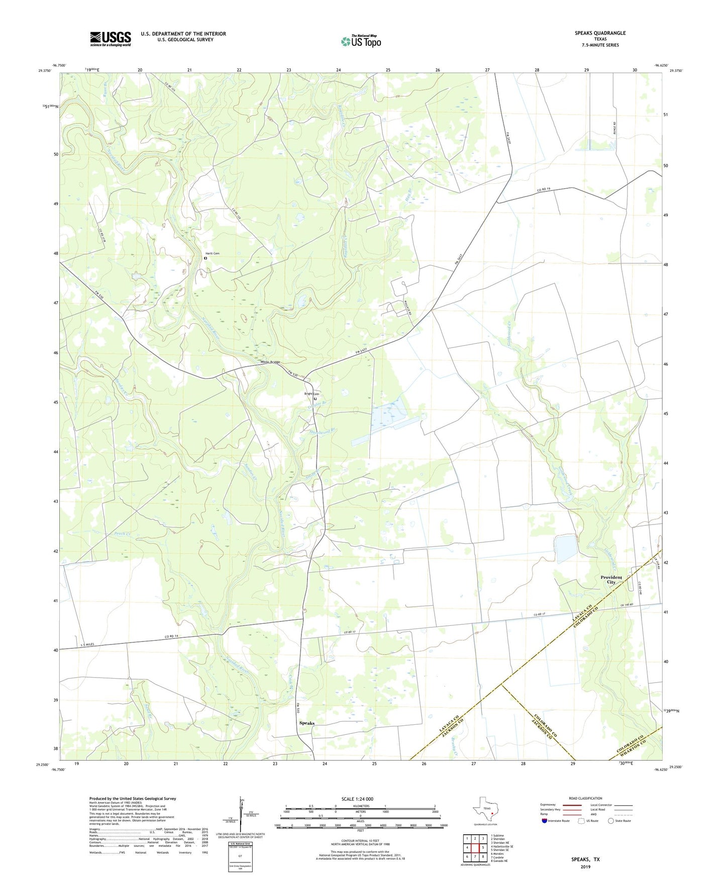 Speaks Texas US Topo Map Image
