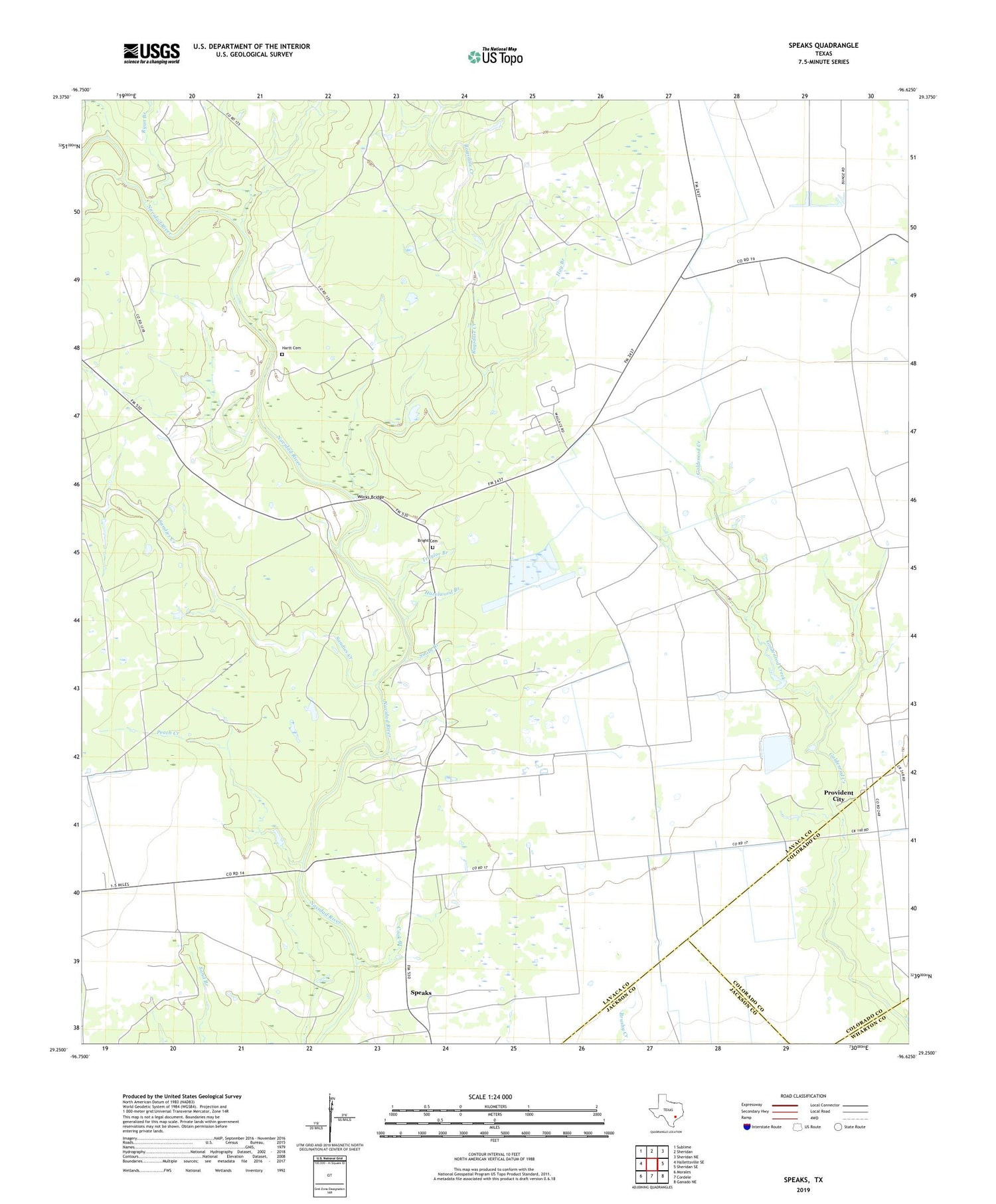 Speaks Texas US Topo Map Image
