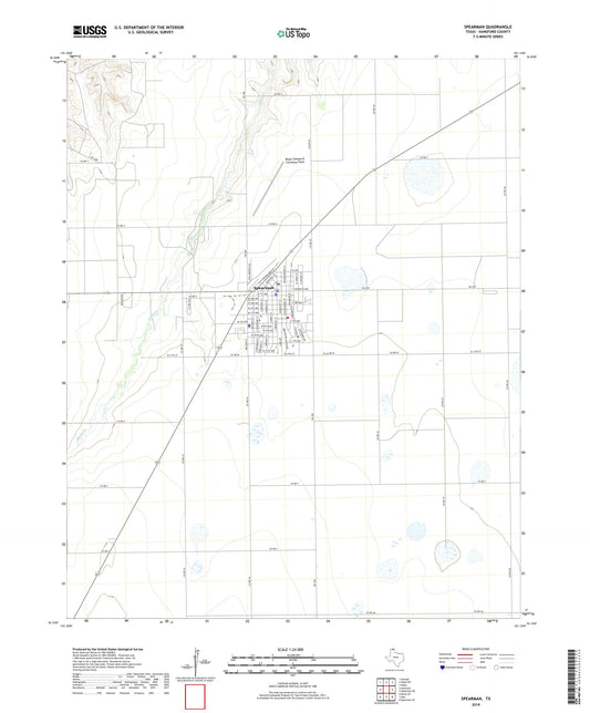 Spearman Texas US Topo Map Image