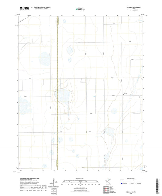 Spearman NE Texas US Topo Map Image
