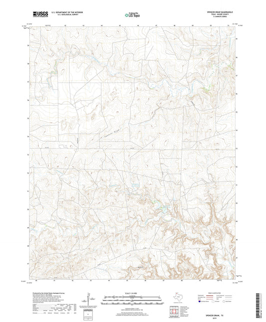 Spencer Draw Texas US Topo Map Image