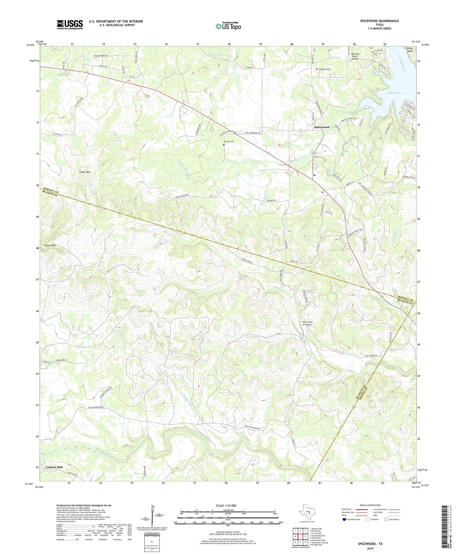 Spicewood Texas US Topo Map Image