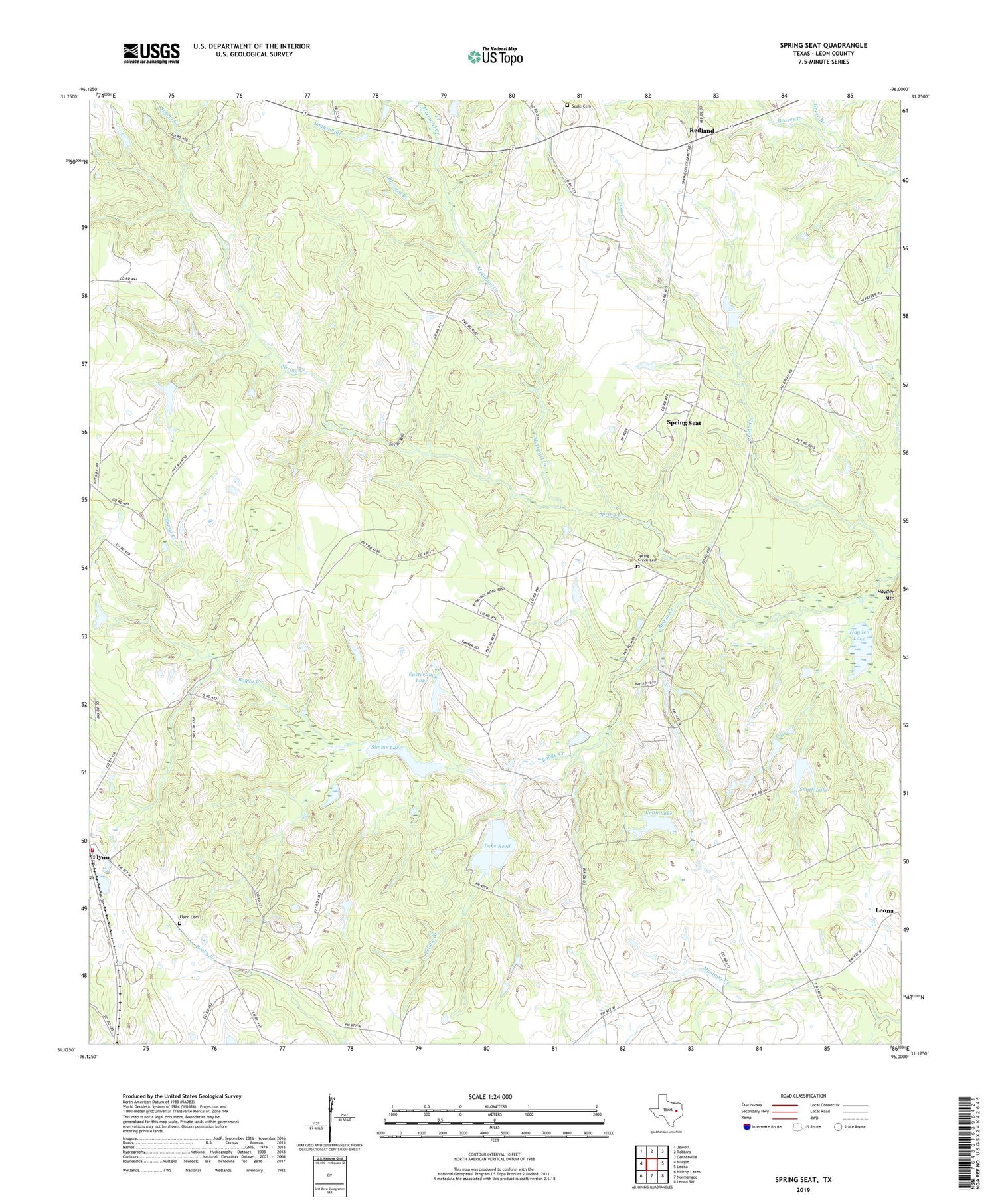 Spring Seat Texas US Topo Map Image