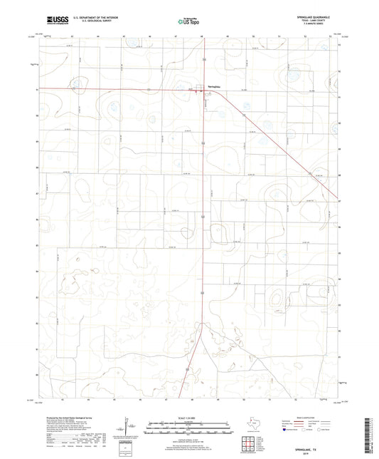 Springlake Texas US Topo Map Image
