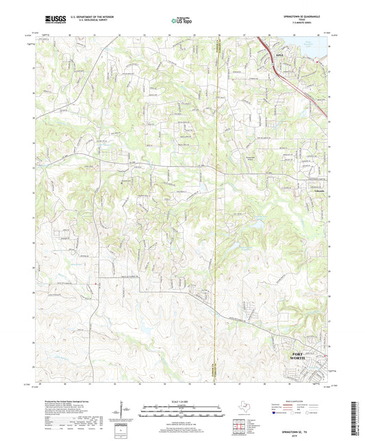 Springtown SE Texas US Topo Map Image