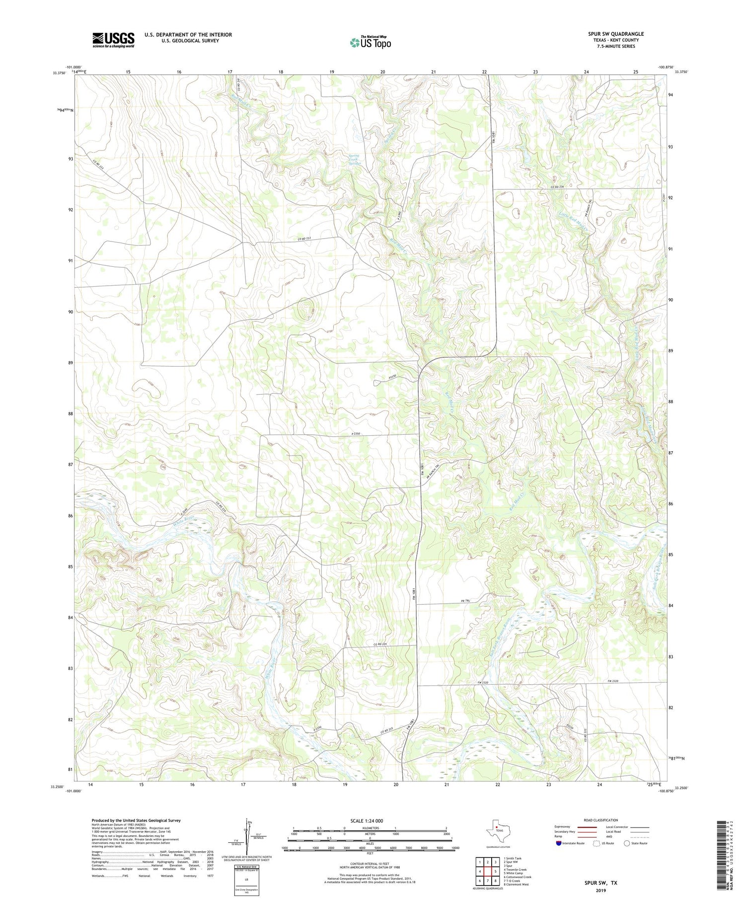 Spur SW Texas US Topo Map Image