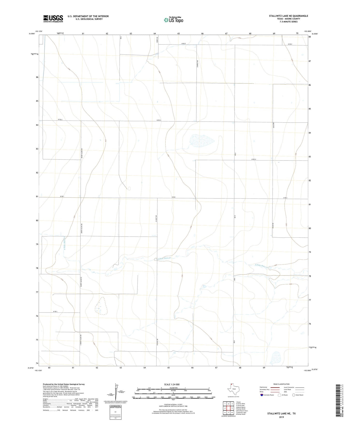 Stallwitz Lake NE Texas US Topo Map Image
