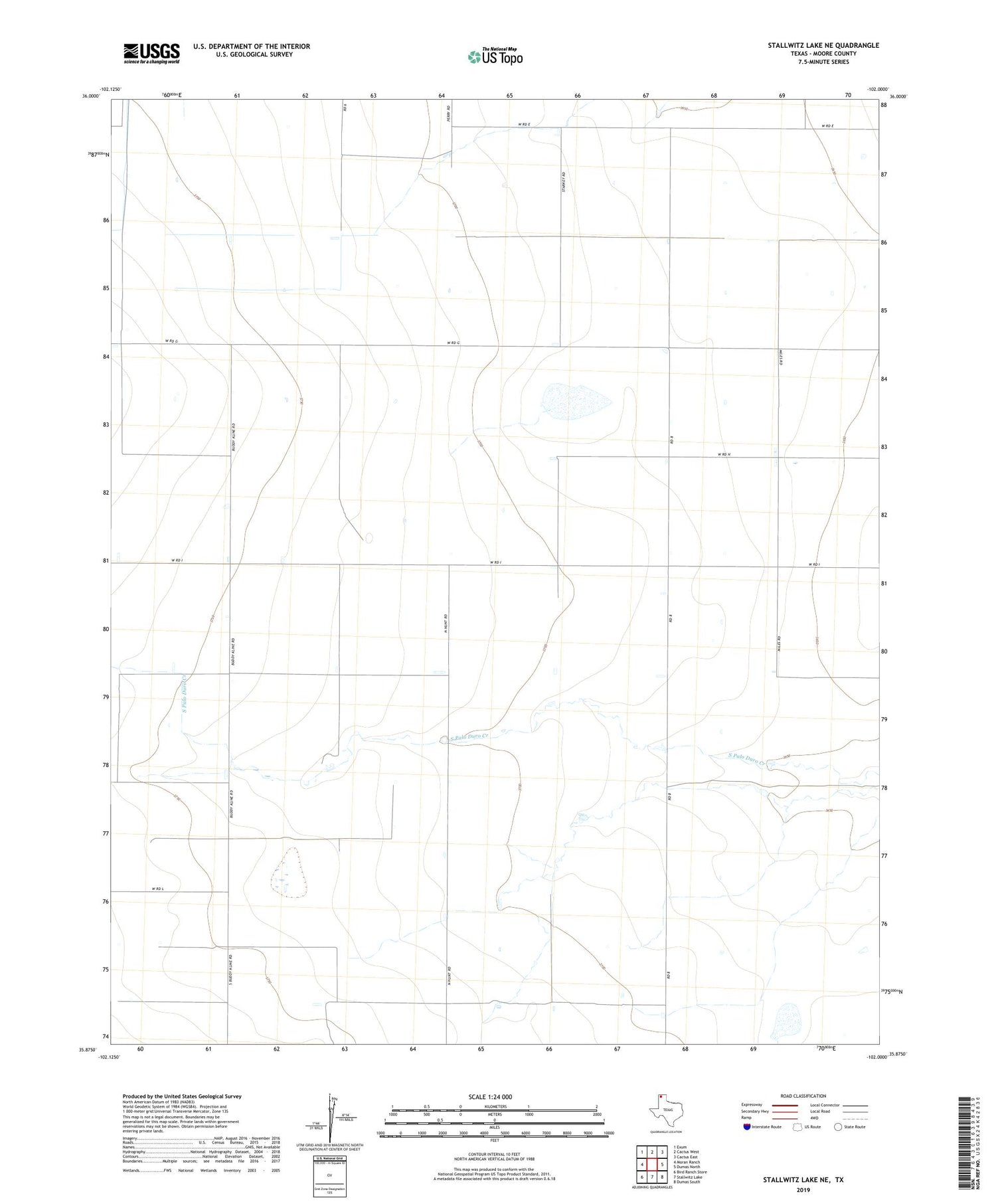 Stallwitz Lake NE Texas US Topo Map Image