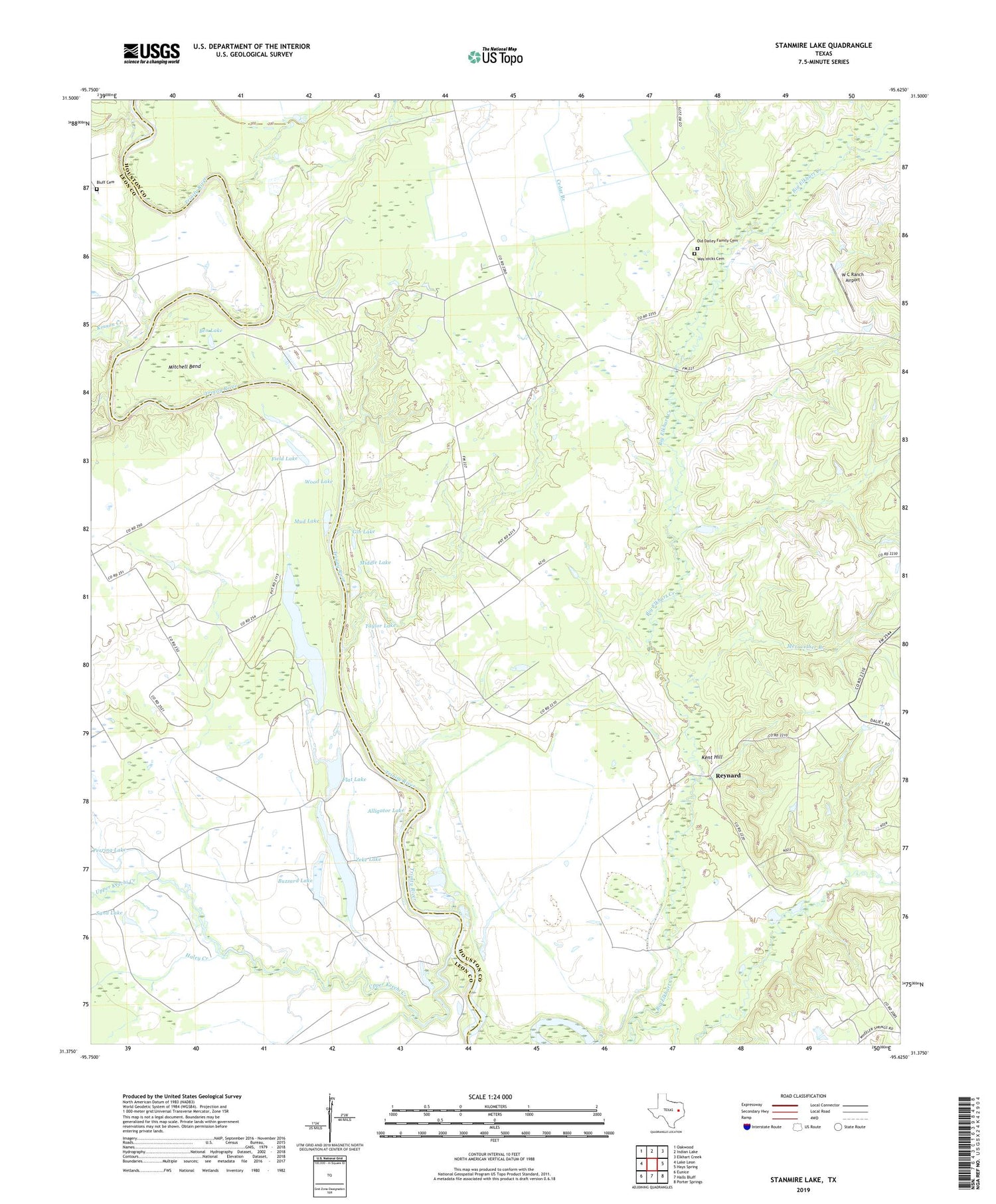 Stanmire Lake Texas US Topo Map Image