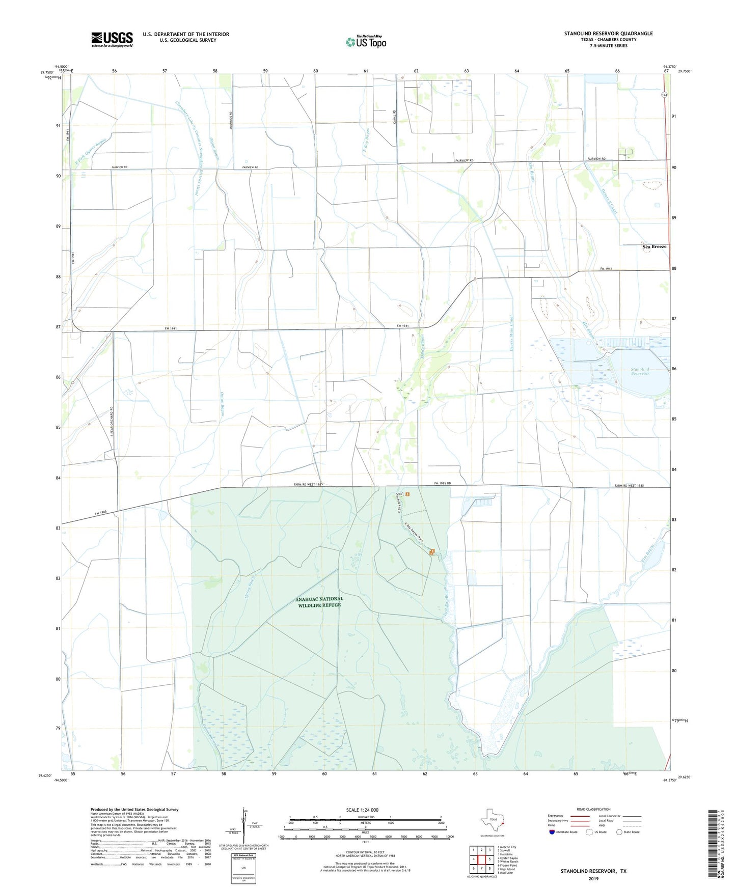 Stanolind Reservoir Texas US Topo Map Image