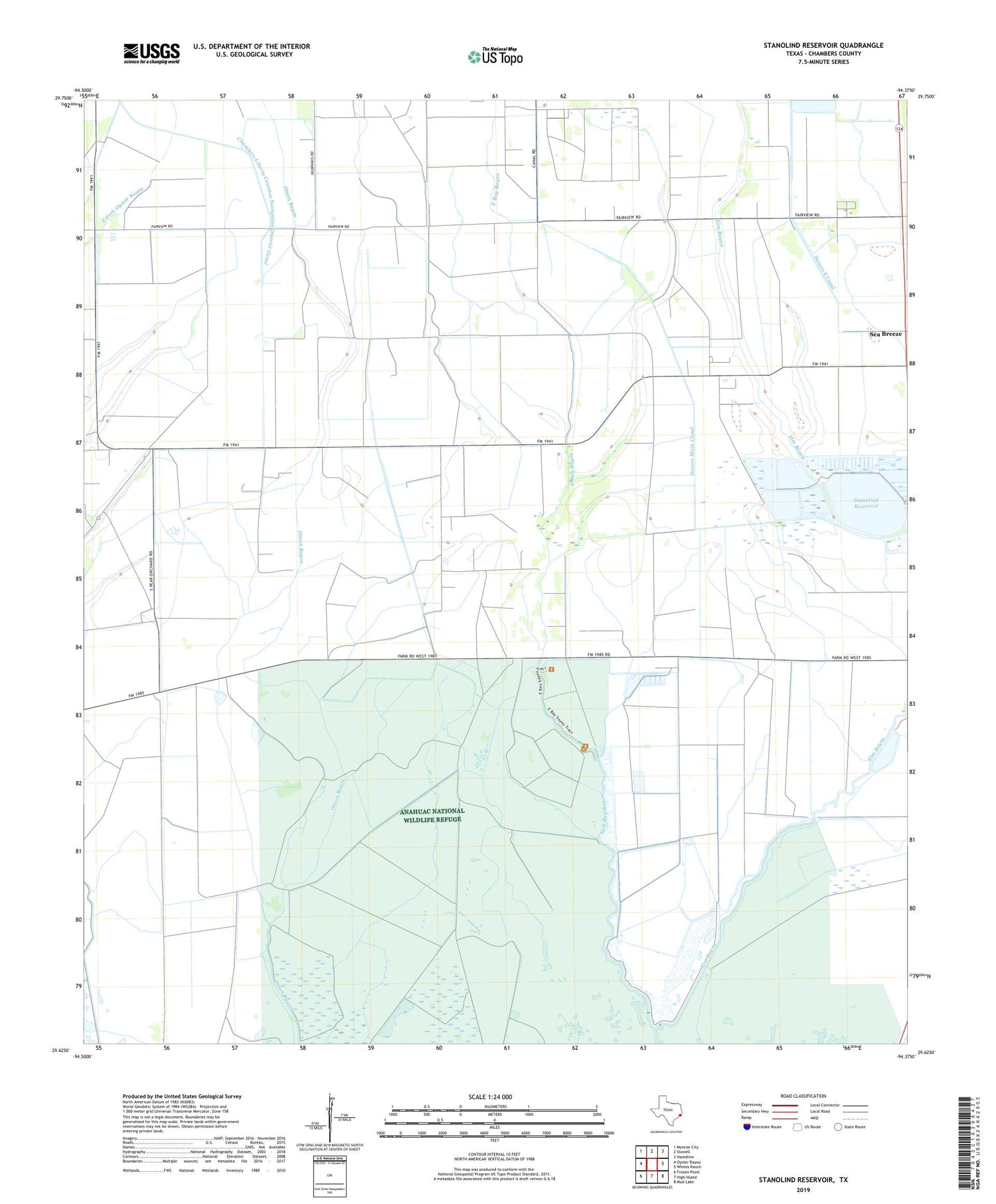 Stanolind Reservoir Texas US Topo Map Image