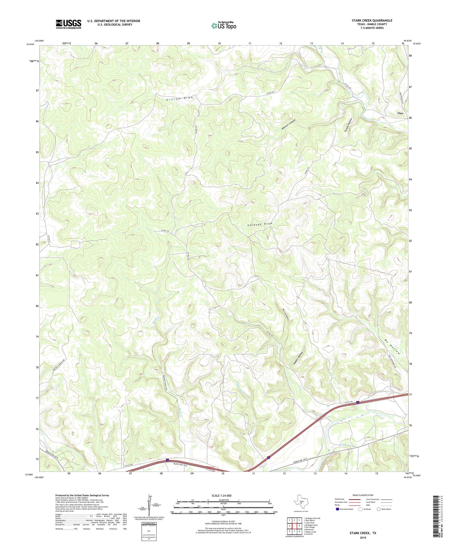 Stark Creek Texas US Topo Map Image