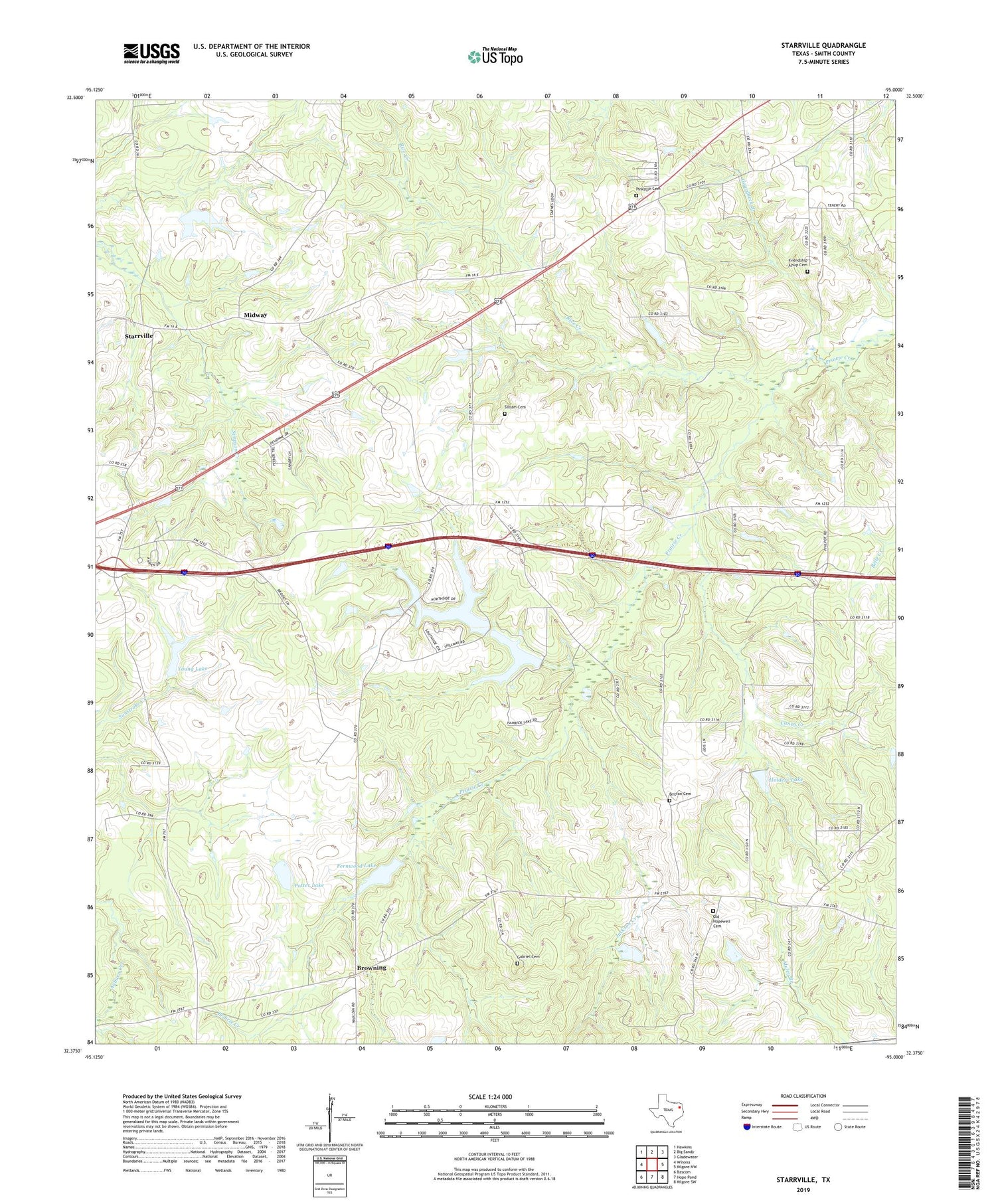 Starrville Texas US Topo Map Image
