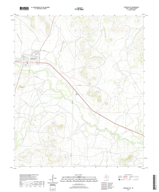 Sterling City Texas US Topo Map Image