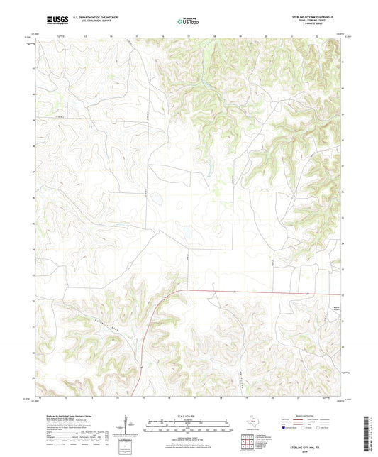 Sterling City NW Texas US Topo Map Image