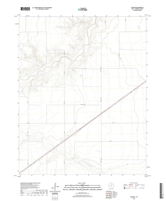 Stevens Texas US Topo Map Image