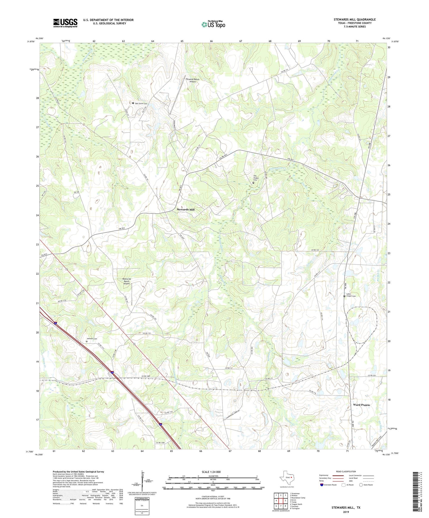 Stewards Mill Texas US Topo Map Image