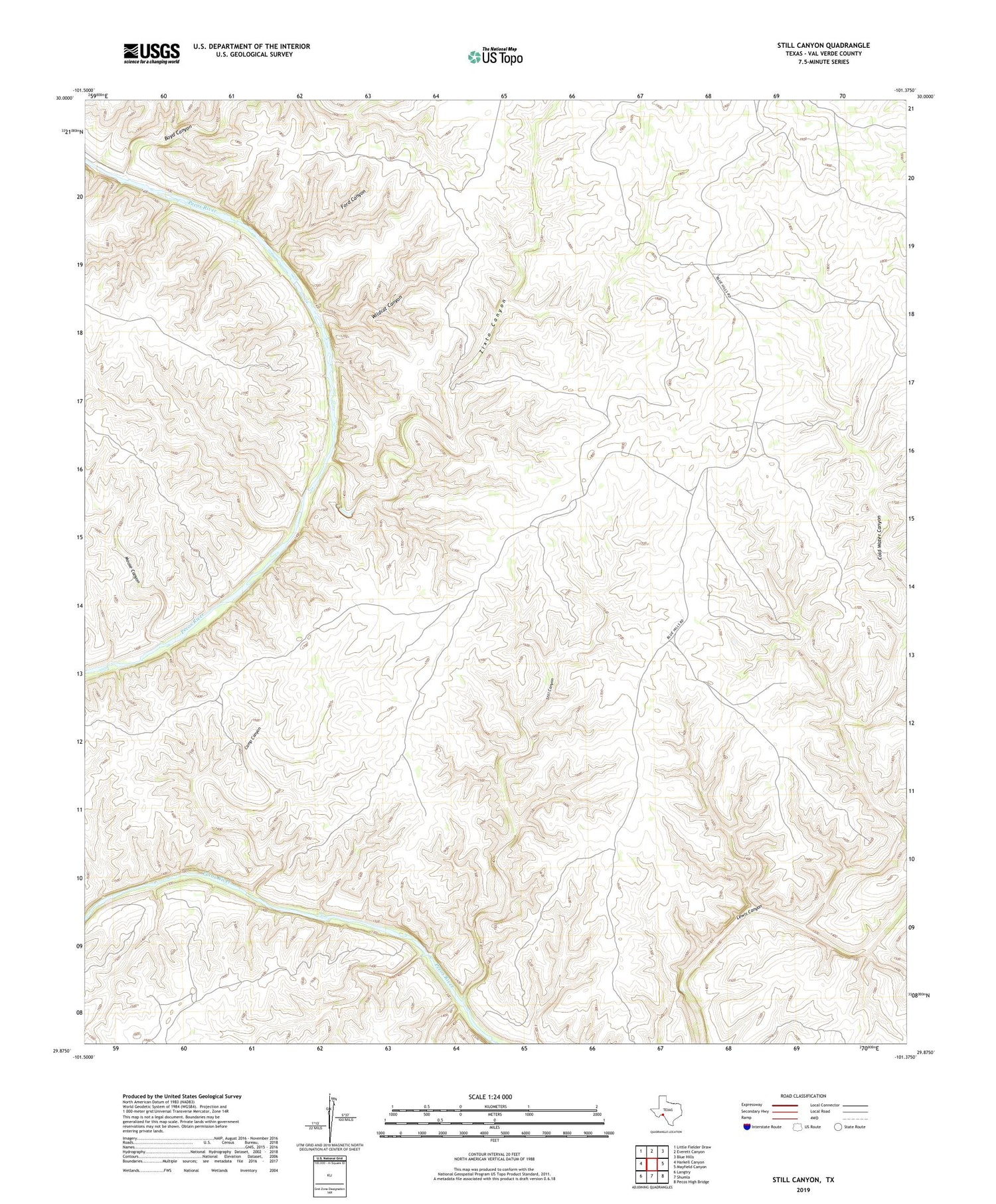 Still Canyon Texas US Topo Map Image
