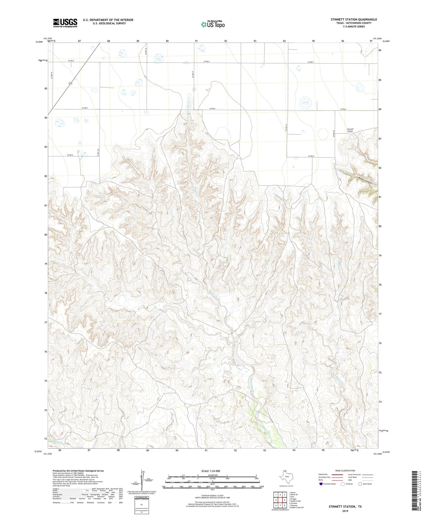 Stinnett Station Texas US Topo Map Image