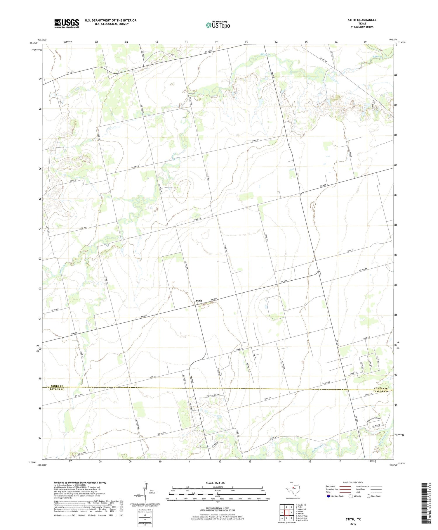 Stith Texas US Topo Map Image