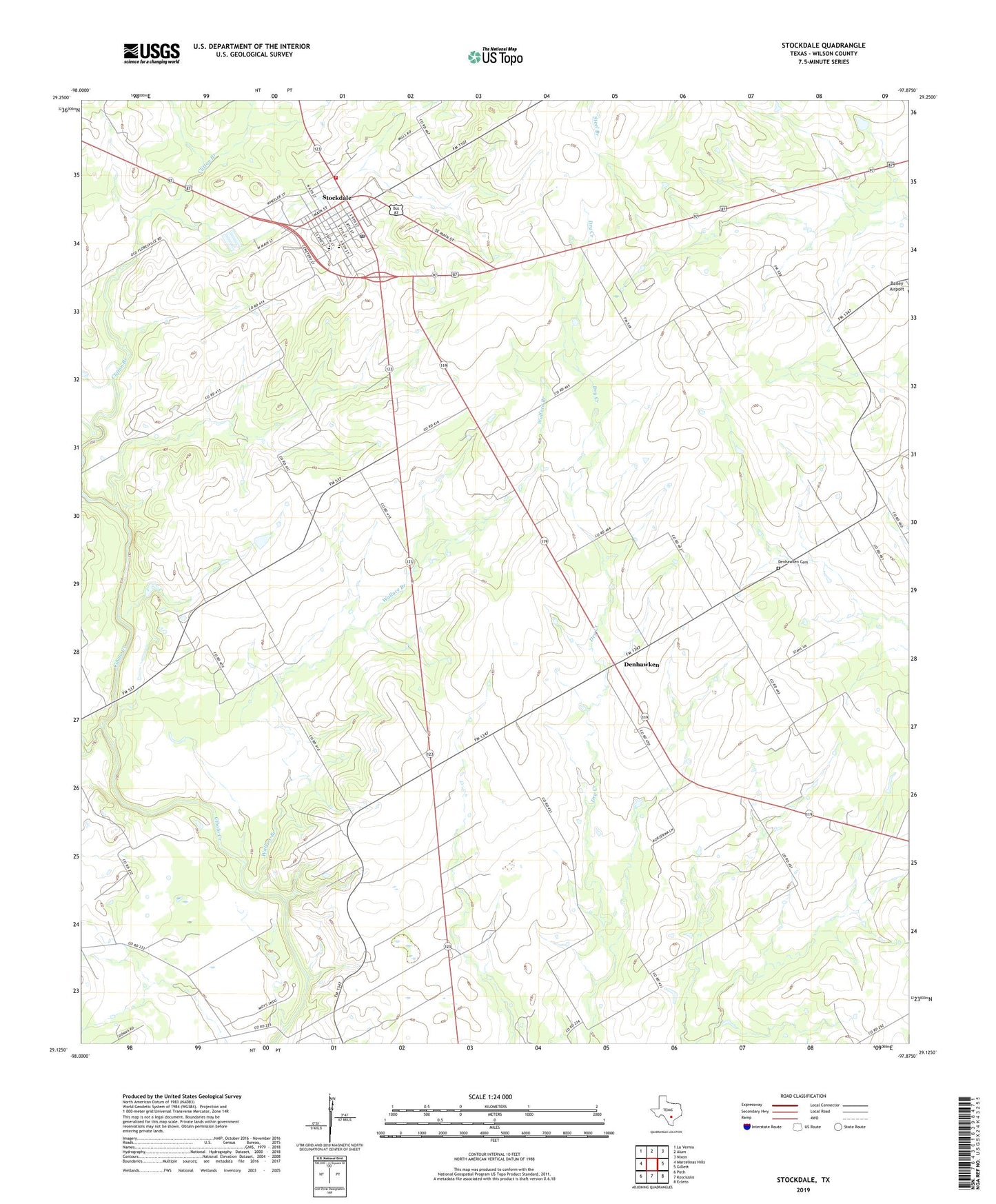 Stockdale Texas US Topo Map Image