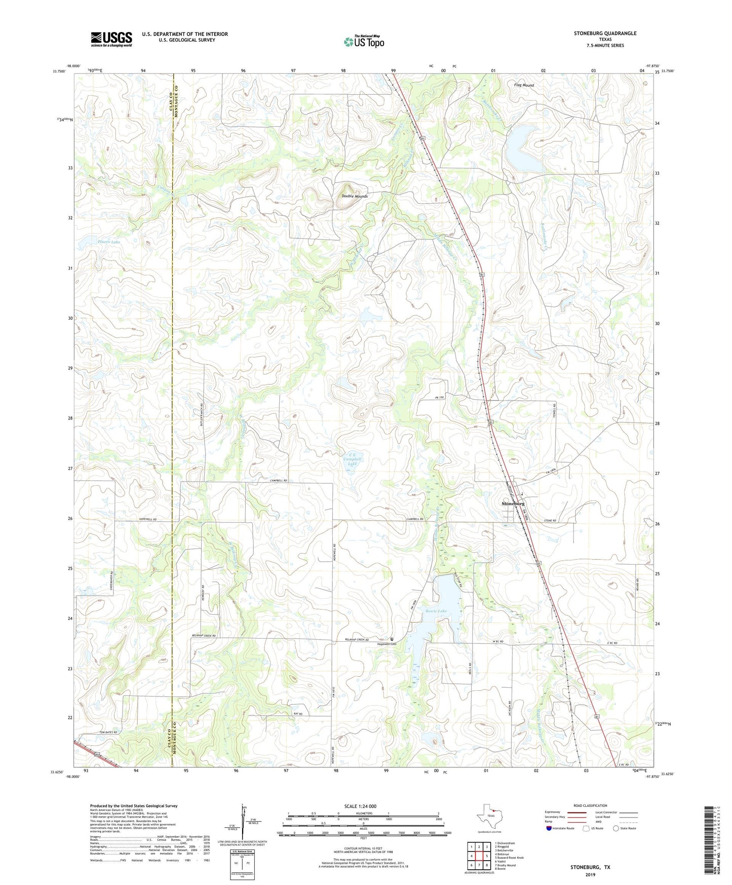 Stoneburg Texas US Topo Map Image