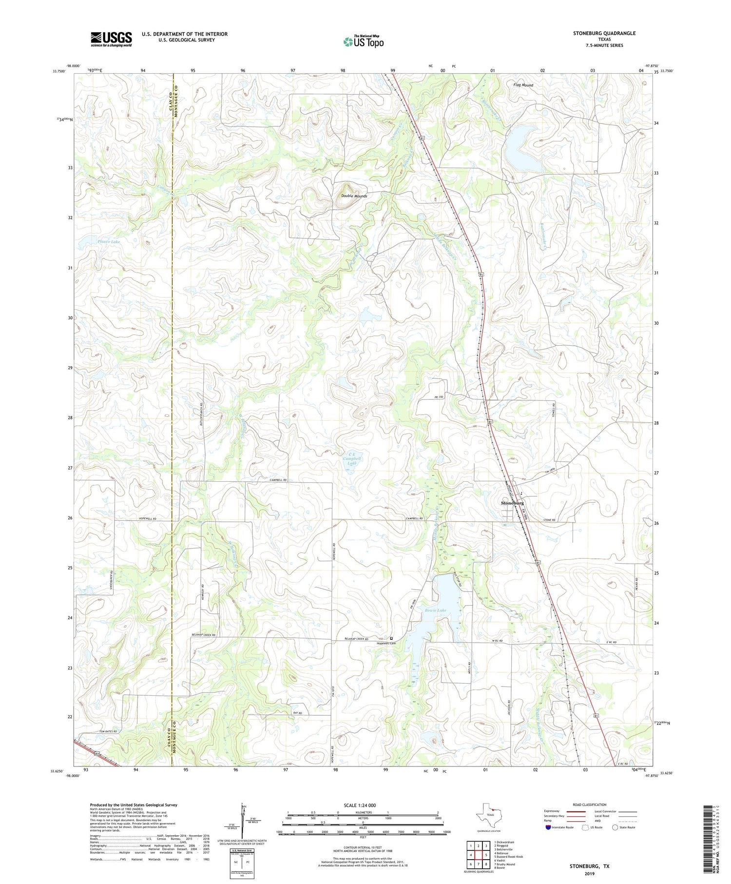 Stoneburg Texas US Topo Map Image