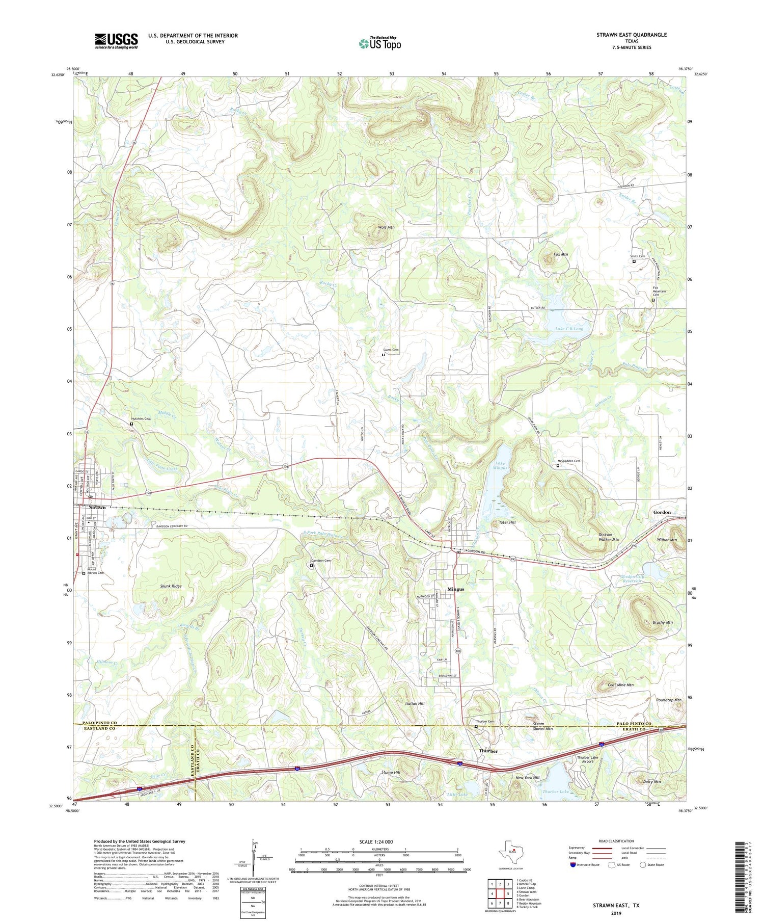 Strawn East Texas US Topo Map Image