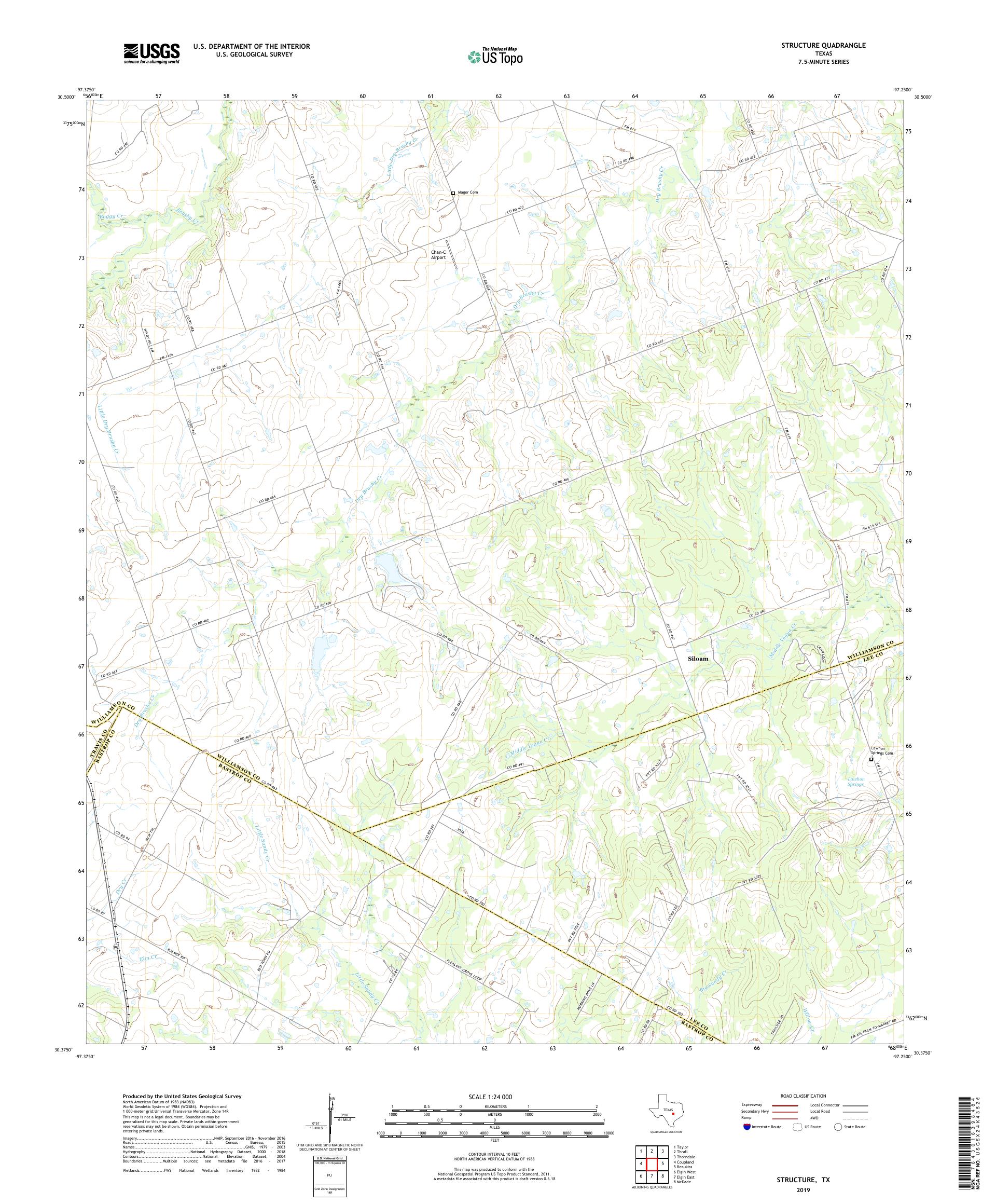 Structure Texas US Topo Map – MyTopo Map Store