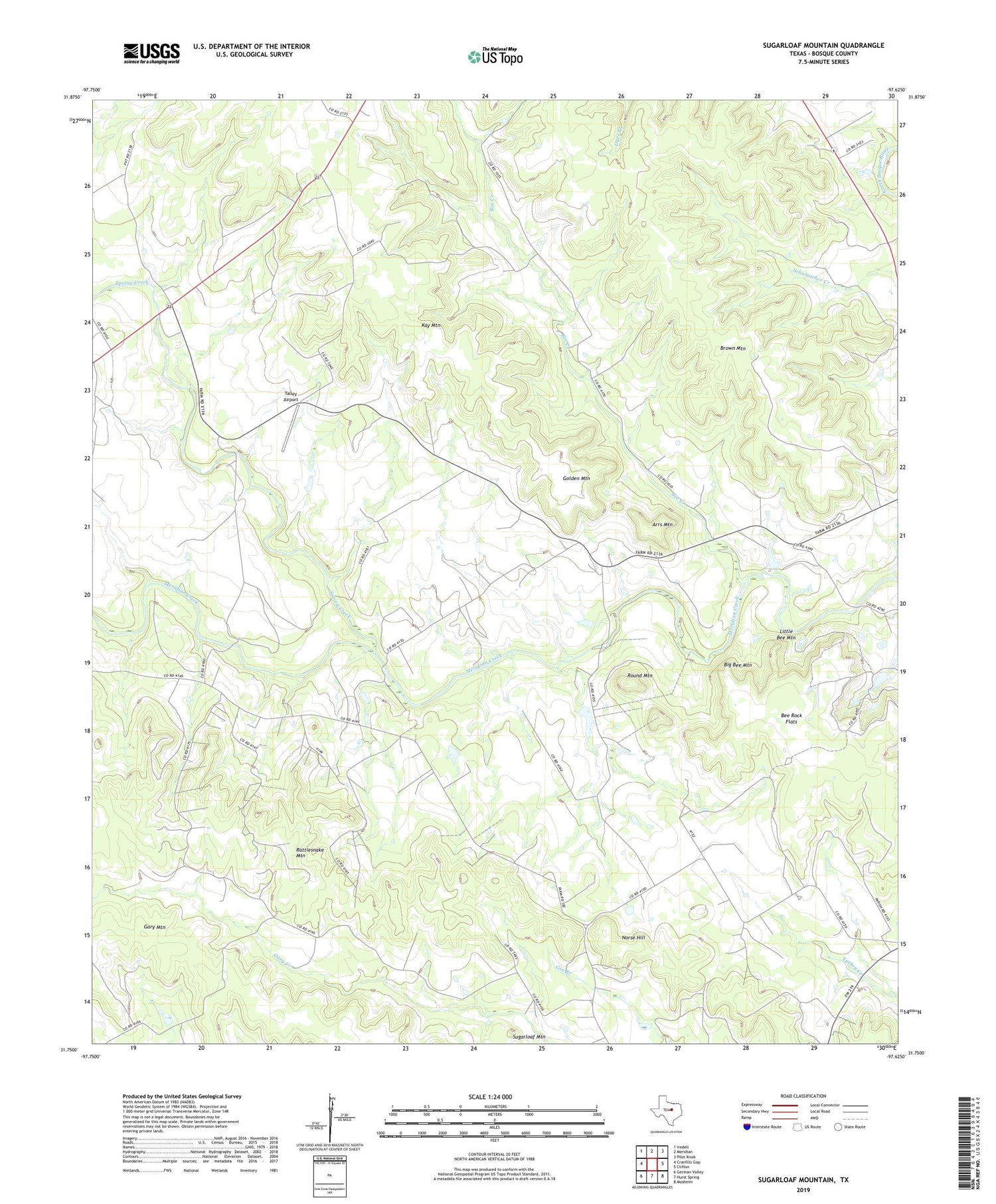Sugarloaf Mountain Texas US Topo Map Image