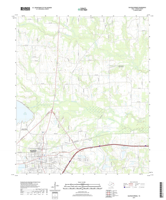Sulphur Springs Texas US Topo Map Image