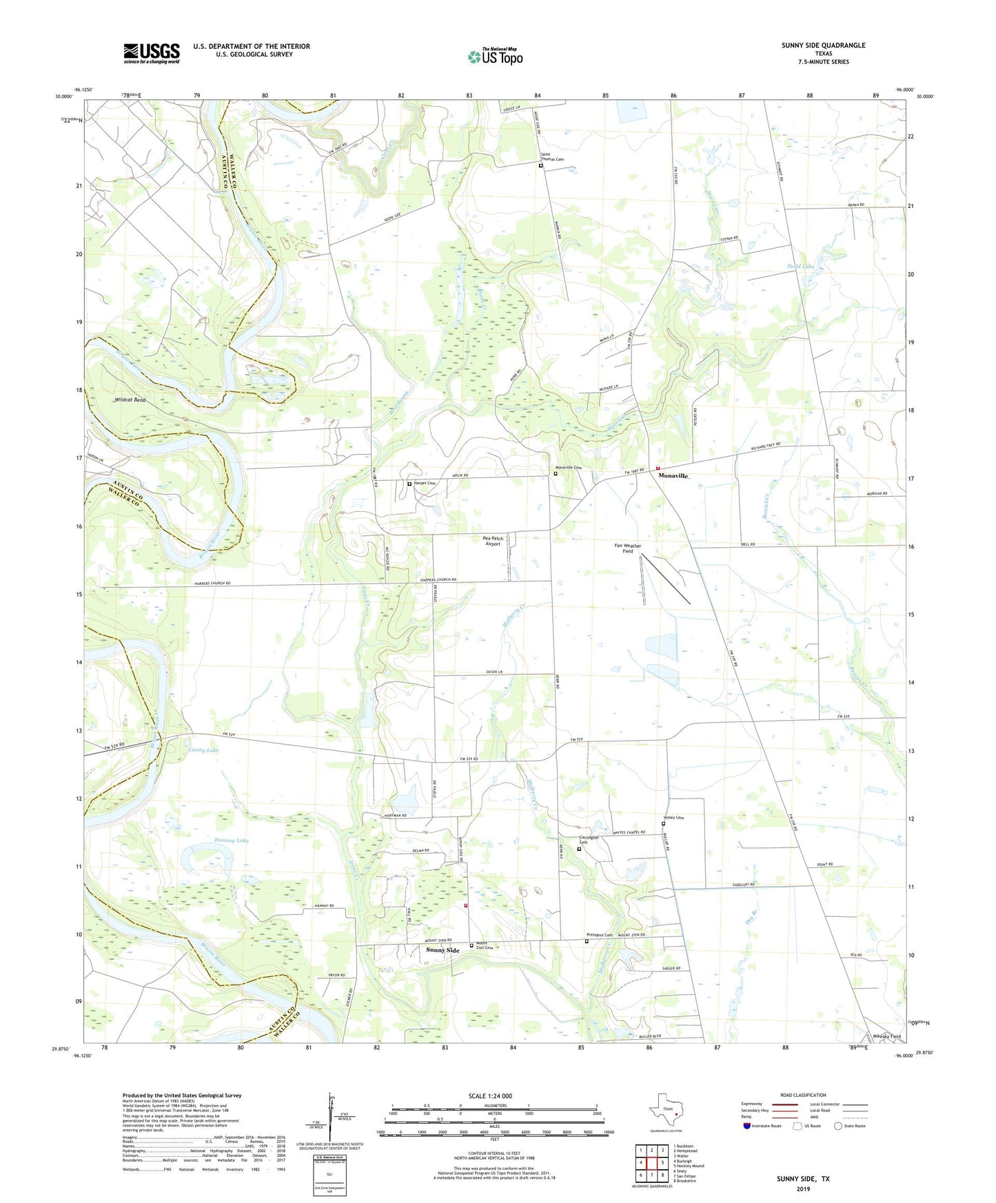 Sunny Side Texas US Topo Map Image
