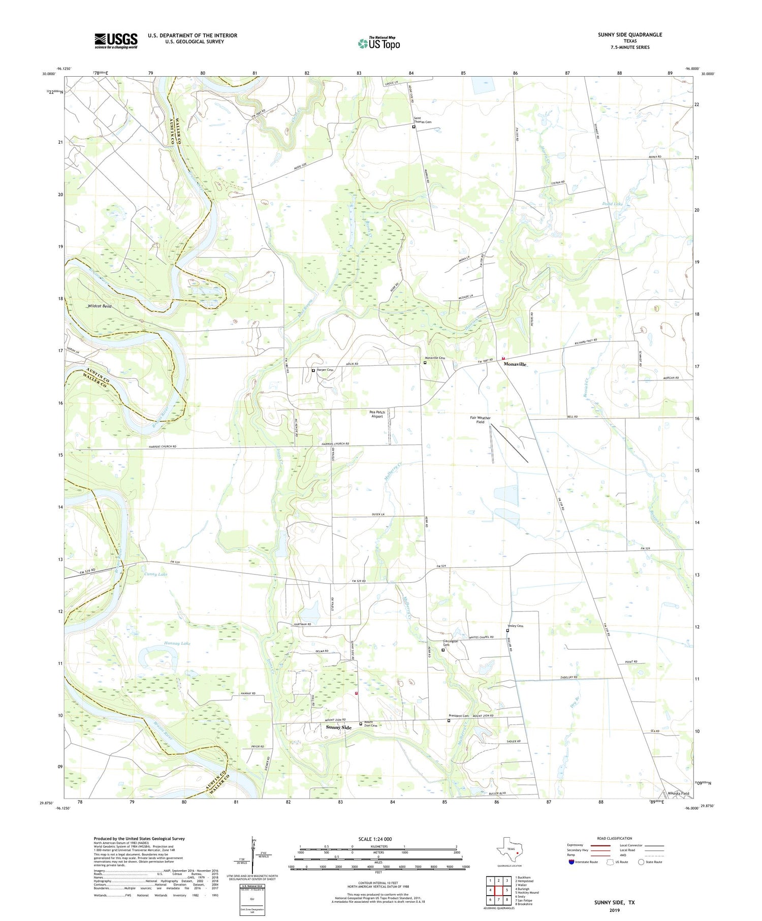 Sunny Side Texas US Topo Map Image